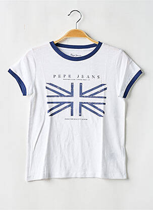 T-shirt coupe cintrée manches courtes bleu PEPE JEANS fille