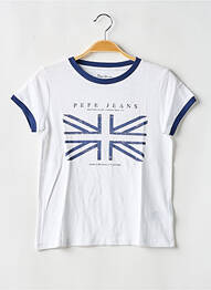 T-shirt coupe cintrée manches courtes bleu PEPE JEANS fille