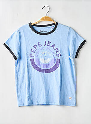T-shirt stretch manches courtes bleu PEPE JEANS fille