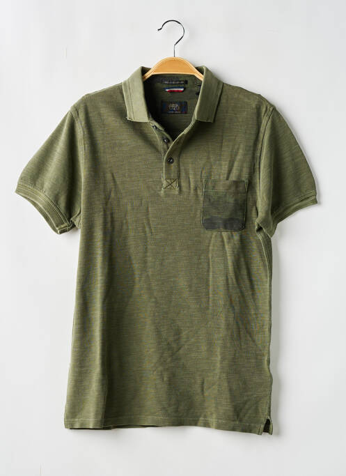 Polo stretch manches courtes vert LE TEMPS DES CERISES garcon