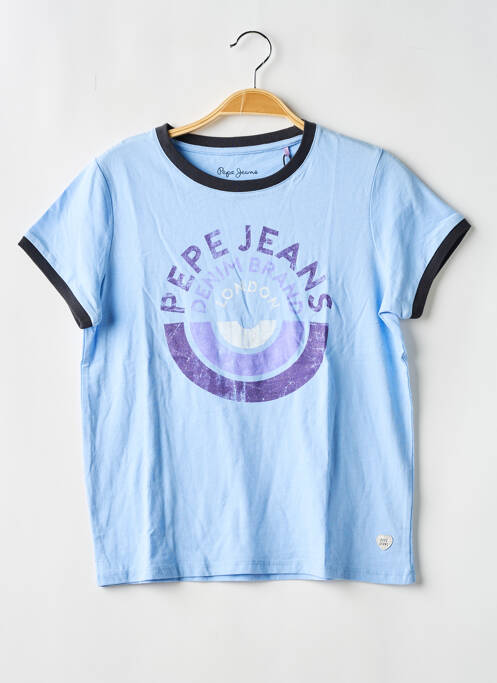 T-shirt stretch manches courtes bleu PEPE JEANS fille