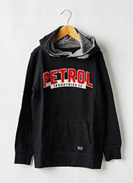 Sweat-shirt à capuche col v manches longues noir PETROL INDUSTRIES garcon