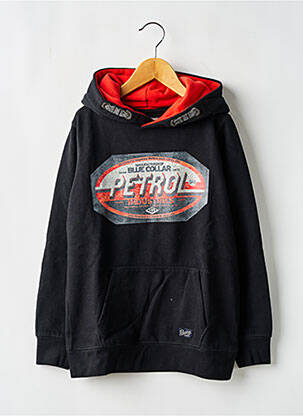 Sweat-shirt à capuche poches manches longues noir PETROL INDUSTRIES garçon