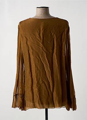 Blouse col rond manches longues marron LA FEE MARABOUTEE femme