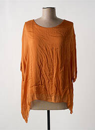 Top coupe fluide manches longues orange LA FEE MARABOUTEE femme