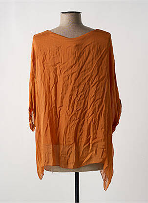 Top coupe fluide manches longues orange LA FEE MARABOUTEE femme