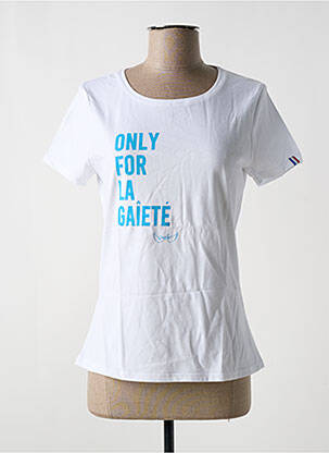 T-shirt sérigraphie manches courtes blanc KARIBAN femme