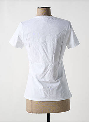 T-shirt sérigraphie manches courtes blanc KARIBAN femme