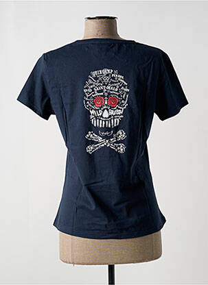 T-shirt sérigraphie manches courtes bleu KARIBAN femme