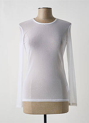 Top stretch manches longues blanc DIEGO REIGA femme