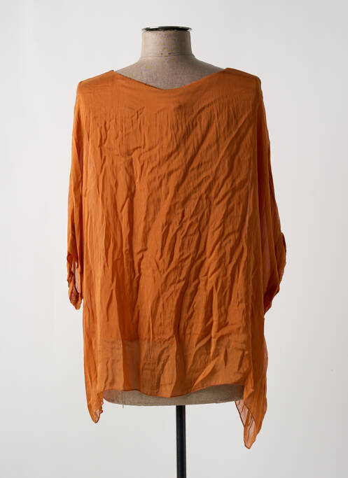 Top coupe fluide manches longues orange LA FEE MARABOUTEE femme