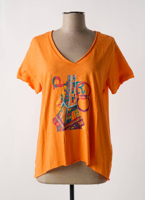 T-shirt orange STORIATIPIC pour femme