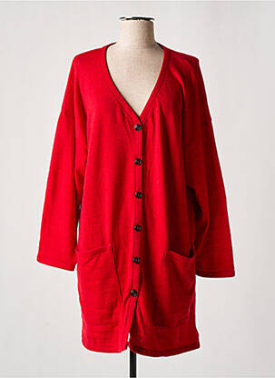 Gilet manches longues stretch rouge SOPHIE CEPIERE femme