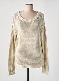 Pull maille souple et aérée manches longues beige SIGNE NATURE femme