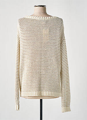 Pull maille souple et aérée manches longues beige SIGNE NATURE femme