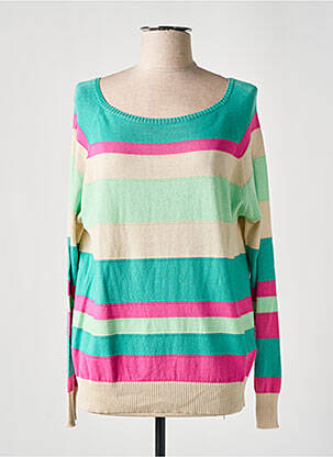 Pull coupe cintrée manches longues bleu MALIPARMI femme