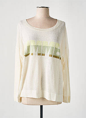 Pull coupe droite manches longues beige MAISON ANJE femme