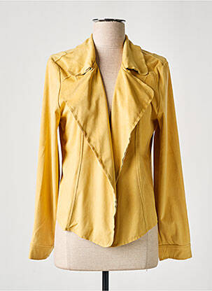 Veste casual tissage suedine jaune SIGNE NATURE femme