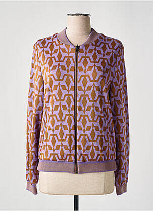 Blouson col v violet JUSTMINE femme