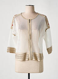 Veste casual col rond blanc FUEGO WOMAN femme