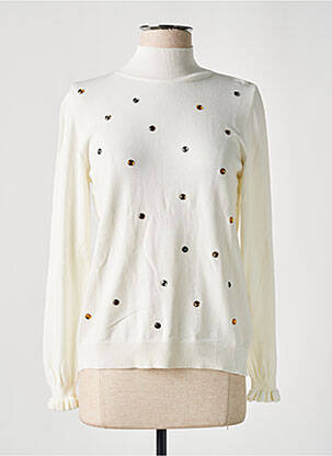 Pull coupe cintrée manches longues beige ELEONORA AMADEI femme