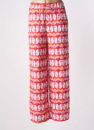 Pantalon large coupe fluide taille normale rose LA FEE MARABOUTEE femme
