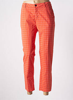 Pantalon chino fermeture zippée sous rabat boutonné taille normale orange MAYJUNE femme