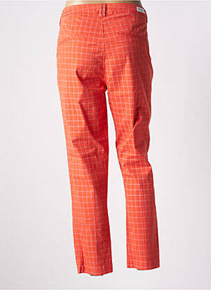 Pantalon chino fermeture zippée sous rabat boutonné taille normale orange MAYJUNE femme