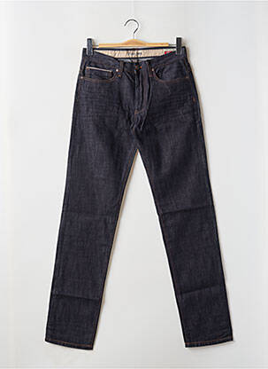 Jeans coupe droite fermeture zippée sous rabat boutonné bleu FIVE PM homme