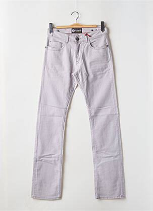 Pantalon slim fermeture zippée sous rabat boutonné gris FIVE PM homme