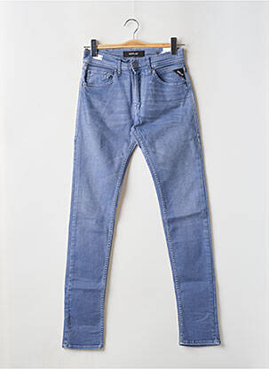 Pantalon slim fermeture zippée sous rabat boutonné bleu REPLAY homme