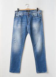 Jeans coupe droite fermeture zippée sous rabat boutonné bleu REPLAY homme