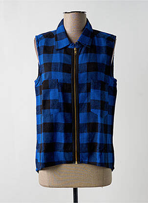 Veste casual col chemisier bleu LEON & HARPER femme