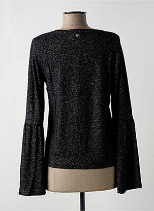 Pull tissage chiné manches longues noir LE TEMPS DES CERISES femme