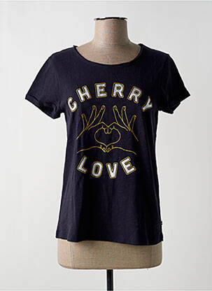T-shirt coupe cintrée manches courtes bleu LE TEMPS DES CERISES fille