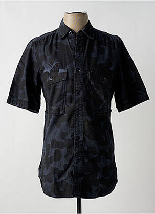 Chemise manches courtes poches noir RAW-7 homme