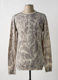 Pull stretch manches longues gris LE TEMPS DES CERISES homme