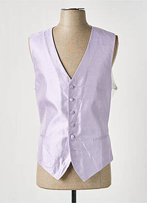 Gilet sans manche effet matière satinée violet GRÈGE homme