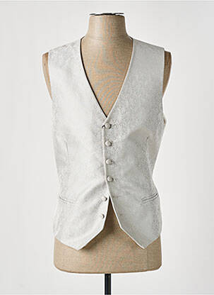 Gilet sans manche effet matière satinée gris GRÈGE homme