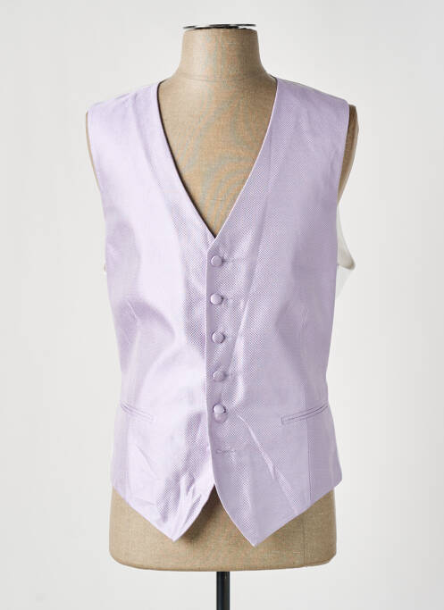 Gilet sans manche effet matière satinée violet GRÈGE homme