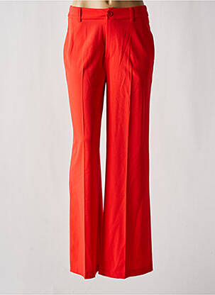 Pantalon flare taille élastique taille haute orange K-DESIGN femme