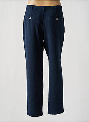 Pantalon chino fermeture zippée sous rabat boutonné taille normale bleu CHRISTINE LAURE femme