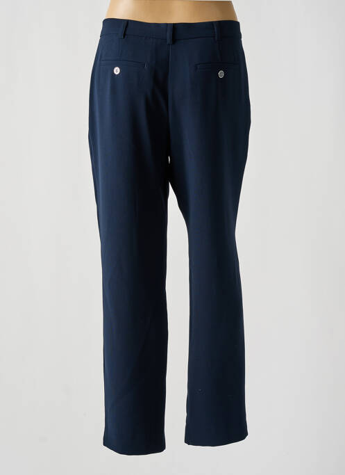 Pantalon chino fermeture zippée sous rabat boutonné taille normale bleu CHRISTINE LAURE femme