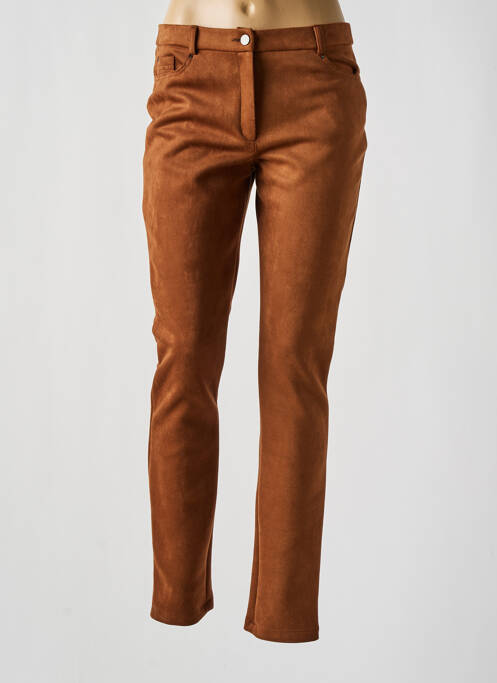 Pantalon slim marron CHRISTINE LAURE pour femme