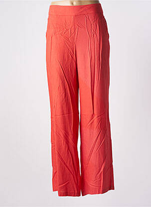 Pantalon large tissage crêpe taille haute orange LA FIANCÉE femme