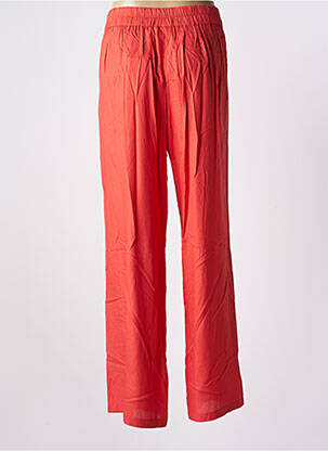 Pantalon large tissage crêpe taille haute orange LA FIANCÉE femme