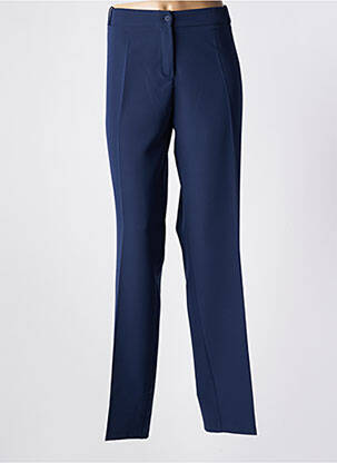 Pantalon droit taille à pinces taille normale bleu ESTEL COLLECTION femme