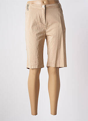 Bermuda tissage popeline taille normale beige AGATHE & LOUISE femme