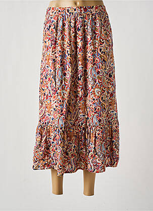 Jupe mi-longue doublure textile beige JULIE GUERLANDE femme