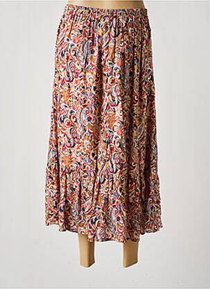 Jupe mi-longue taille normale beige JULIE GUERLANDE femme